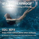 Écouteurs Bluetooth étanches à conduction osseuse sans fil IPX8 avec microphone et 32G RAM Mp3 pour Shokz Open