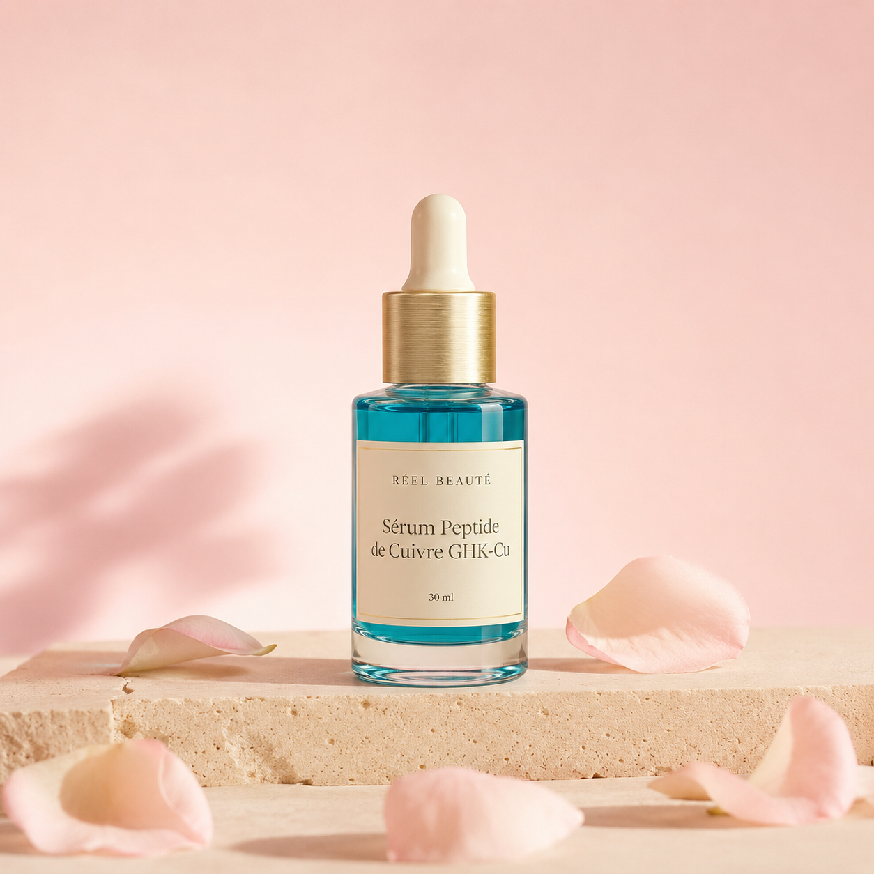 Sérum Anti-Âge Peptide de Cuivre GHK-Cu 10 000 ppm + SNAP-8 — Rides, Fermeté & Éclat, 30 ml